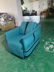 Fauteuil de lavage électrique réglable avec massage en cuir PU pour salon de coiffure - Mobilier professionnel - Product Image 6