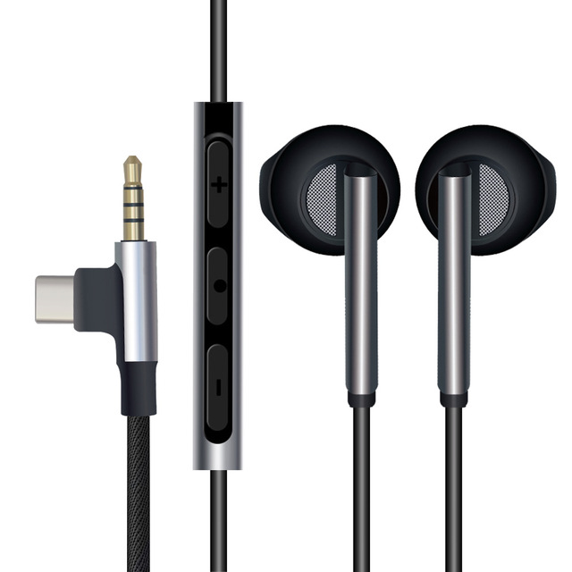 Type-c 3.5mm Android Universal Multi-function Two-in-one Earphones DAC Digital Wire-controlled Metal In-Ear 120cm Headset