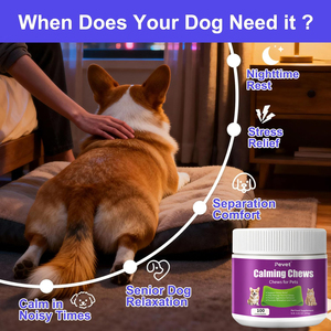 Pevet Friandises à Mâcher Apaisantes pour Chats & Chiens - Tryptophane Naturel, Camomille, Racine de <span class=keywords><strong>Valériane</strong></span>, Graines de Lin, Réduit le Stress de <span class=keywords><strong>la</strong></span> Toilettage et du Bruit - Product Image 5