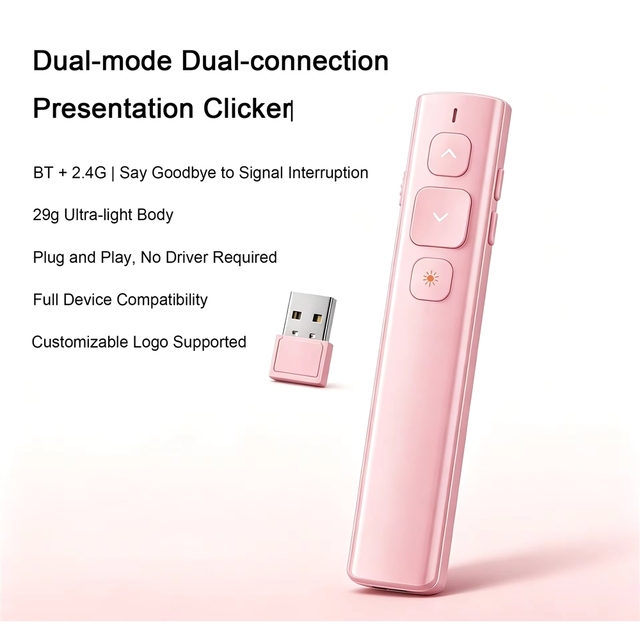 Wireless Presenter Red Laser Page Turning Pen Volume Control PPT Presentation USB 2.4GHz PowerPoint Pointer Remote Mouse