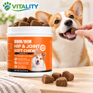 Golosinas blandas para la cadera y las articulaciones de perros, para la movilidad, con glucosamina, condroitina y MSM, para todas las edades. Marca privada, OEM, ODM, fórmula personalizada, MOQ bajo. - Product Image 1
