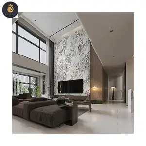 EV 도매 흰색 인공 대리석 소결 돌 석판 도자기 타일 부드러운 광택 거실 침실 벽 바닥 디자인