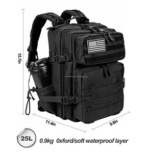 Doble hombro 3P gran capacidad Crossbody caza resistente negro Nylon mochila Molle 45L mochila táctica - Product Image 3