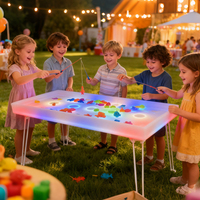 Table de sable portable et pliable avec éclairage LED pour les tout-petits, jeu en plein air avec lumières RGB activées par le toucher
