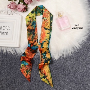 Foulard de poignée de sac 95x5cm en polyester, motif abstrait Van Gogh Champ de blé et Ciel étoilé, imprimé mode, été, vente en gros - Product Image 5