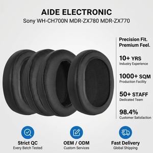 Coussinets d'oreille de remplacement en cuir protéiné pour casques supra-auriculaires Sony <span class=keywords><strong>WH</strong></span>-<span class=keywords><strong>CH700N</strong></span> MDR-ZX780 MDR-ZX770 - Product Image 1