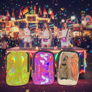 Bolso de Pierna Holográfico de PU con Correas Ajustables, Bolso de Pierna Colorido para Mujer, para Senderismo al Aire Libre - Product Image 5