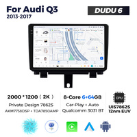 DUDUAUTO DUDU7 Versi Kustom Radio Mobil DVD Player Mendukung Slot Kartu Eksternal LTE +5G untuk Audi Q3 2013-2017