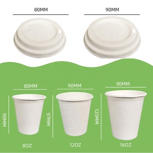 Taza Biodegradable de pulpa de <span class=keywords><strong>caña</strong></span> de azúcar, taza desechable de 8, 12 y 16oz, para zumo y café - Product Image 4