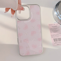 Coque de téléphone en époxy dorée avec nœuds papillon pour iPhone 16, 16 Pro Max/Plus/Pro, 15, 15 Pro Max/Plus/Pro, 14 Pro Max/Plus/Pro, 14, 13, 13 Pro Max, 13 Pro, 12, 11