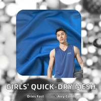 Tissu en maille 100 % polyester respirant à séchage rapide, poids moyen, style à pois, pour vêtements de sport garçons et filles, tenue de basketball unie