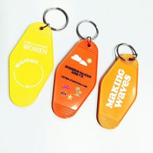 <b>Personalized</b> Plastic Blank ABS Hotel <b>Keychain</b> Promotional Key Tags Retro Motel Hotel <b>Keychain</b> Blank - Product Image 2