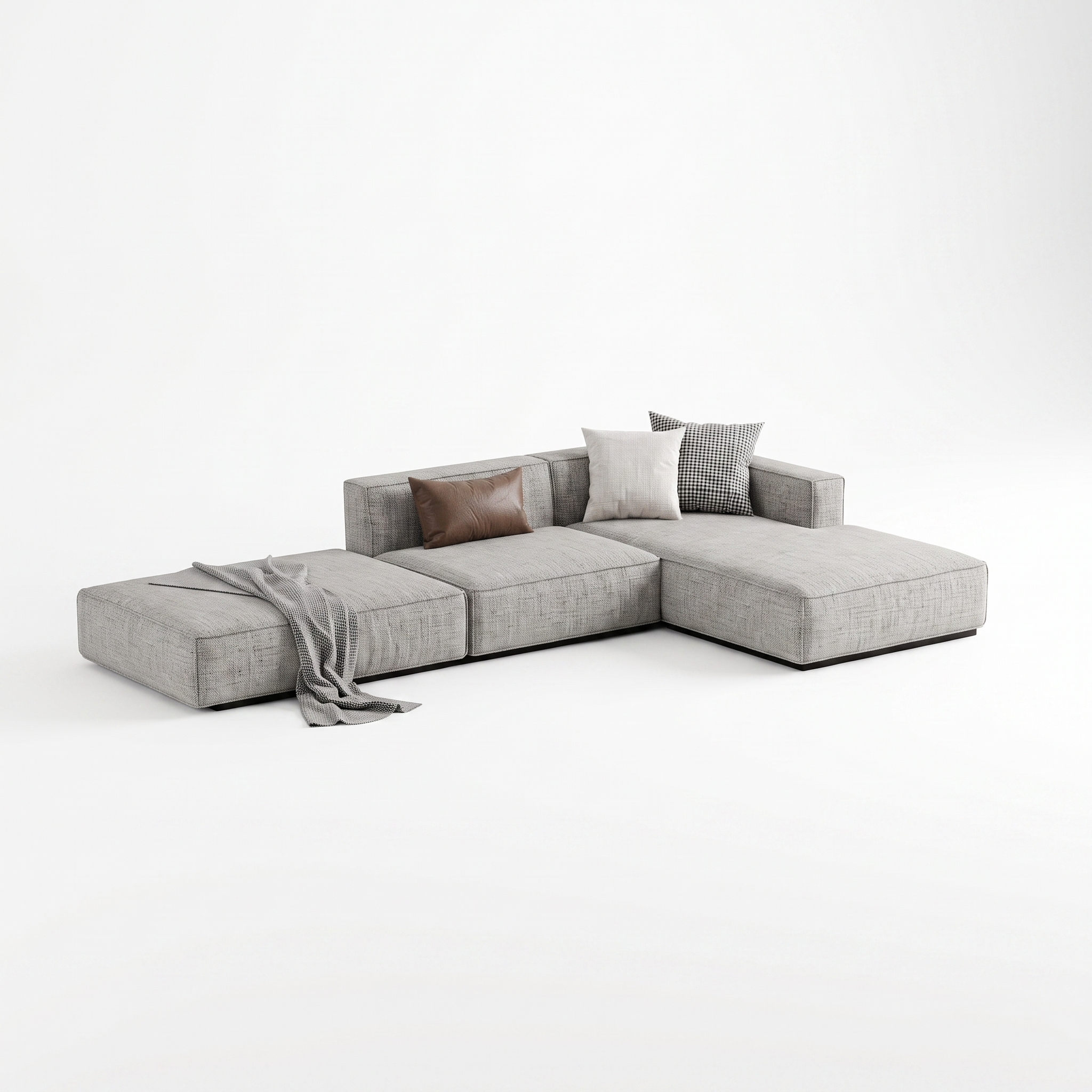 Canapé modulaire en forme de L résistant aux UV