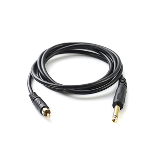 Cable de audio RCA a 6.35mm macho con conductor de cobre y blindaje trenzado para uso con micrófono - Product Image 1