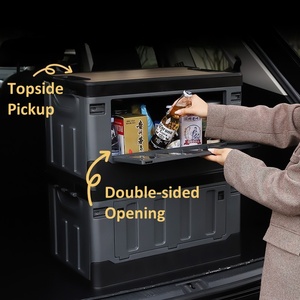 Novo <span class=keywords><strong>70L</strong></span> PP Dobrável Caixa De Armazenamento Retangular Tampa Ao Ar Livre Dobrável Caixas De Armazenamento Bins Empilhável Camping Caixa De Armazenamento para Jardim - Product Image 3