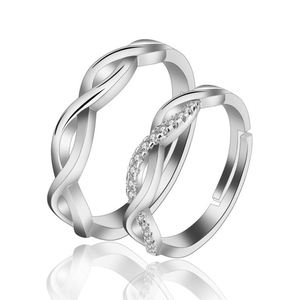 Anillo De Acero Inoxidable Platinum Plated Sparkling Hollow Design <b>Couple</b> <b>Ring</b> Men and Women Lover <b>Ring</b> for Valentine's Gift - Product Image 1