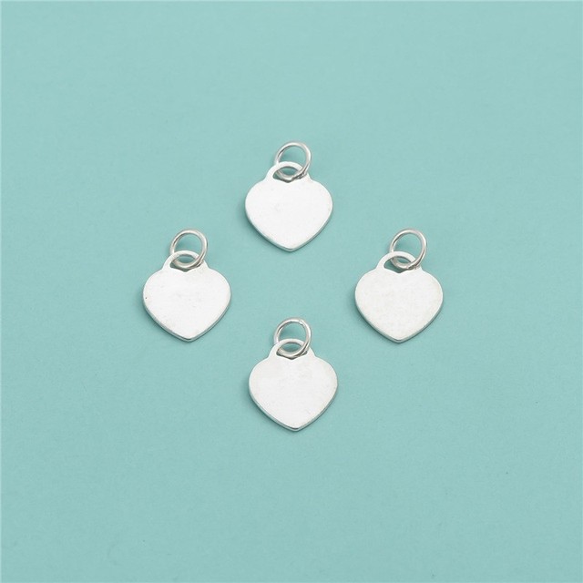 925sterling Silver  Heart Pendant Charm for Necklace Bracelet DIY Silver Color  Jewelry Making Accessories