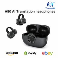 A80 Headphone Penerjemah AI Cerdas 146 Bahasa Waktu Nyata Dua Arah Suara Nirkabel Bluetooth Earbud Hadiah Perjalanan Baru