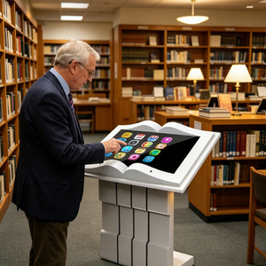 Pantalla Táctil Interactiva de 65 Pulgadas, Tipo Libro, para Interiores, de Alta Definición, para Salas de Exhibición, Vertical, Todo en Uno - Product Image 1