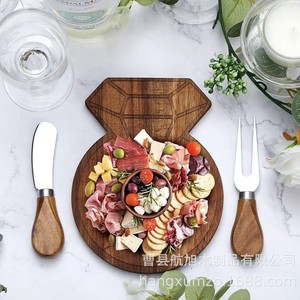 Assiette à dessert en bois Hangxu, forme irrégulière, faite à la main, pour les fêtes et la maison - Product Image 2