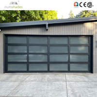 Porte de garage moderne pliable en verre miroir noir multi-tons avec système de verrouillage électrique haute sécurité pour usage extérieur de villa
