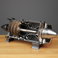 Moteur à turbine pour avion Moteur électrique à réaction Modèle d'impression 3D Mini moteur PLA Expérience scientifique électrique Jouet Cadeau