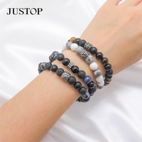 Pulsera de Moda con Cuentas de Piedra Natural de Ojo de Tigre, Forma Personalizada, Chapado en Acero Inoxidable, Ecológica
