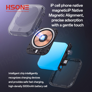 Banque d'alimentation Yesido 5000mAh PD20W à charge rapide 3-en-1 avec affichage numérique Micro USB, support pour écouteurs et montre intelligente, charge sans fil 10W - Product Image 4