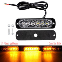 C0024 Étanche Ambre Rouge 6LED 12V 24V Voiture Camion Côté Flash Clignotant Grill Bleu Clair