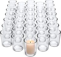 Porte-bougies en verre transparent pour bougies chauffe-plat, pour la décoration de table de Thanksgiving, les propositions de mariage et la décoration intérieure