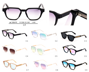 Finewell 3506 UV400 Full Rim Transparent White PC Lenses <b>Retro</b> Fashion <b>Sunglasses</b> Unisex - Product Image 2