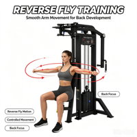 Machine à exercices REYK Steel Pin-Loaded Seated Pearl Delt Pec Fly pour la musculation de la poitrine, du dos et des bras - Pile de poids de 80 kg