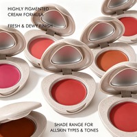 Palette de fard à joues crème naturelle personnalisée OEM, multi-usages pour les lèvres et le visage, végane, imperméable, hydratante, soyeuse, palette de fard à joues à étiquette privée