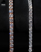 Chaîne de tennis glacée personnalisée de 3 à 6 mm |   Or/Platine 9K-18K |   Collier Hip Hop en diamant naturel/de laboratoire |   Certifié IGI/GIA