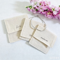 Pochette à bijoux, emballage de bijoux, logo personnalisé, écologique, petite pochette pour collier, boucles d'oreilles, bagues, sac en coton et lin de luxe, boutique