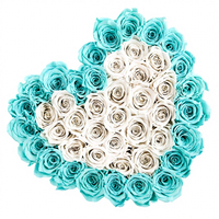 Cadeau de Noël pour la Saint-Valentin, Roses éternelles, boîte en forme de cœur de luxe, roses éternelles préservées