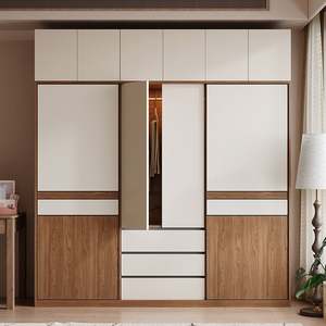 Customizable Eco-Friendly Wooden <b>Bedroom</b> <b>Furniture</b> <b>Set</b> Convertible Freestanding Closet Organizers System <b>Mirror</b> Wardrobe Armoire - Product Image 1