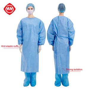 Robe d'opération épaisse certifiée CE AAMI grade IV combinaison d'isolement médical combinaison de laboratoire chimique jetable vente en gros d'usine - Product Image 1