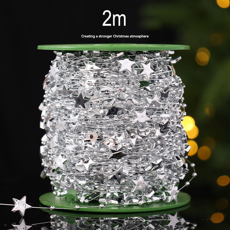 2m de hilo de pescar plateado de cinco estrellas plateado