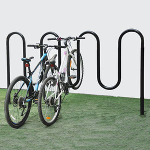 Estante de almacenamiento de bicicletas comercial personalizado con recubrimiento de polvo negro tipo onda - Product Image 4