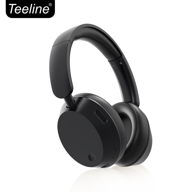 Hybrid ANC Over-Ear Headset V5.4 Active Noise Cancelling Deep Bass 40ms Low Latency 20h Playtime LED IPX4 Waterproof Travel