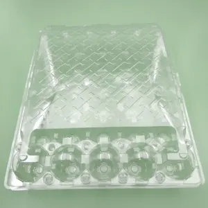 Plateau d'emballage d'œufs à clapet en plastique PET transparent jetable 30 trous