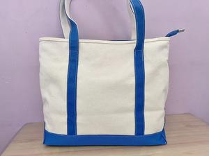 Nouveau sac fourre-tout et sac messager en toile de grande taille à la mode avec fermeture à glissière 36x14x29cm - Sac de plage durable pour faire les courses - Product Image 5