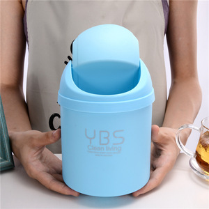 Cubo de basura de escritorio creativo y elegante, tipo mini con tapa basculante, tamaño pequeño, adecuado para uso doméstico en la sala de estar y - Product Image 2