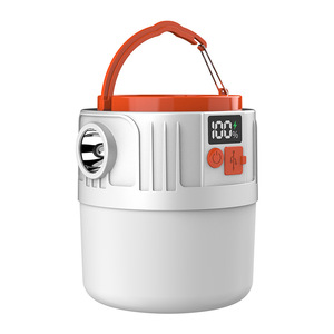 Lampe de camping portable rechargeable à LED avec affichage numérique, alimentée par énergie solaire, lampe d'urgence extérieure 5W en ABS avec chargeur - Product Image 3