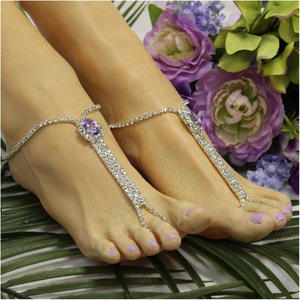 <span class=keywords><strong>Tobillera</strong></span> de Cristal Brillante, Venta Caliente Transfronteriza en Europa y América, Cadena de Garra con Pedrería Superbrillante 2026, Joyería al por Mayor - Product Image 4