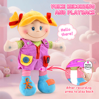 Jouets en peluche douce interactifs à capteur tactile, avec enregistrement musical, cadeau d'anniversaire idéal pour les filles