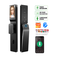 Videoportero con Reconocimiento Facial Automático, Huella Dactilar Biométrica, Cerradura Digital Tuya, Resistente al Agua, Aleación de Aluminio, WiFi, Aplicación en la Nube