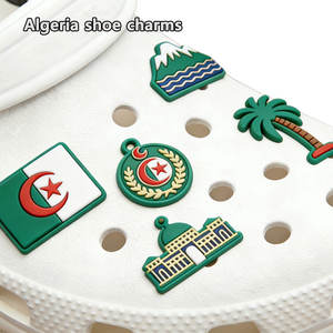 Breloques en gros à motif Algérie pour chaussures, breloques en PVC DIY pour le marché algérien, breloques personnalisées pour chaussures - Product Image 1