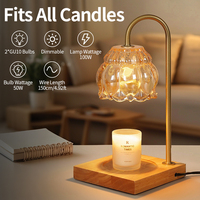 Lampe chauffe-cire électrique en bois avec minuterie et interrupteur à intensité variable pour huiles essentielles et fonte de bougies
